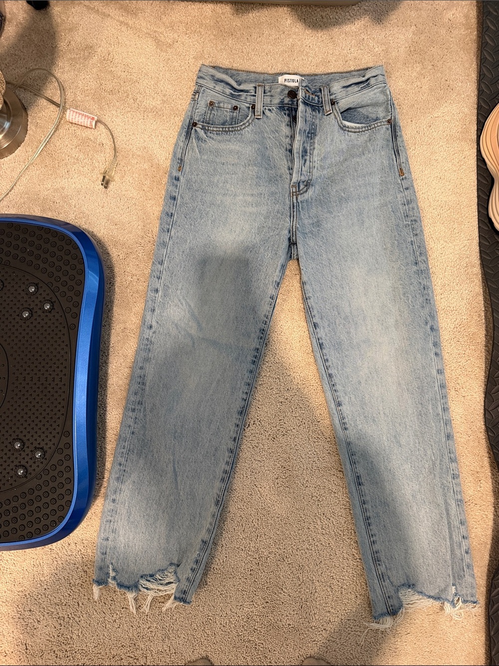pistola Vintage Light Blue High-Rise Straight Jeans